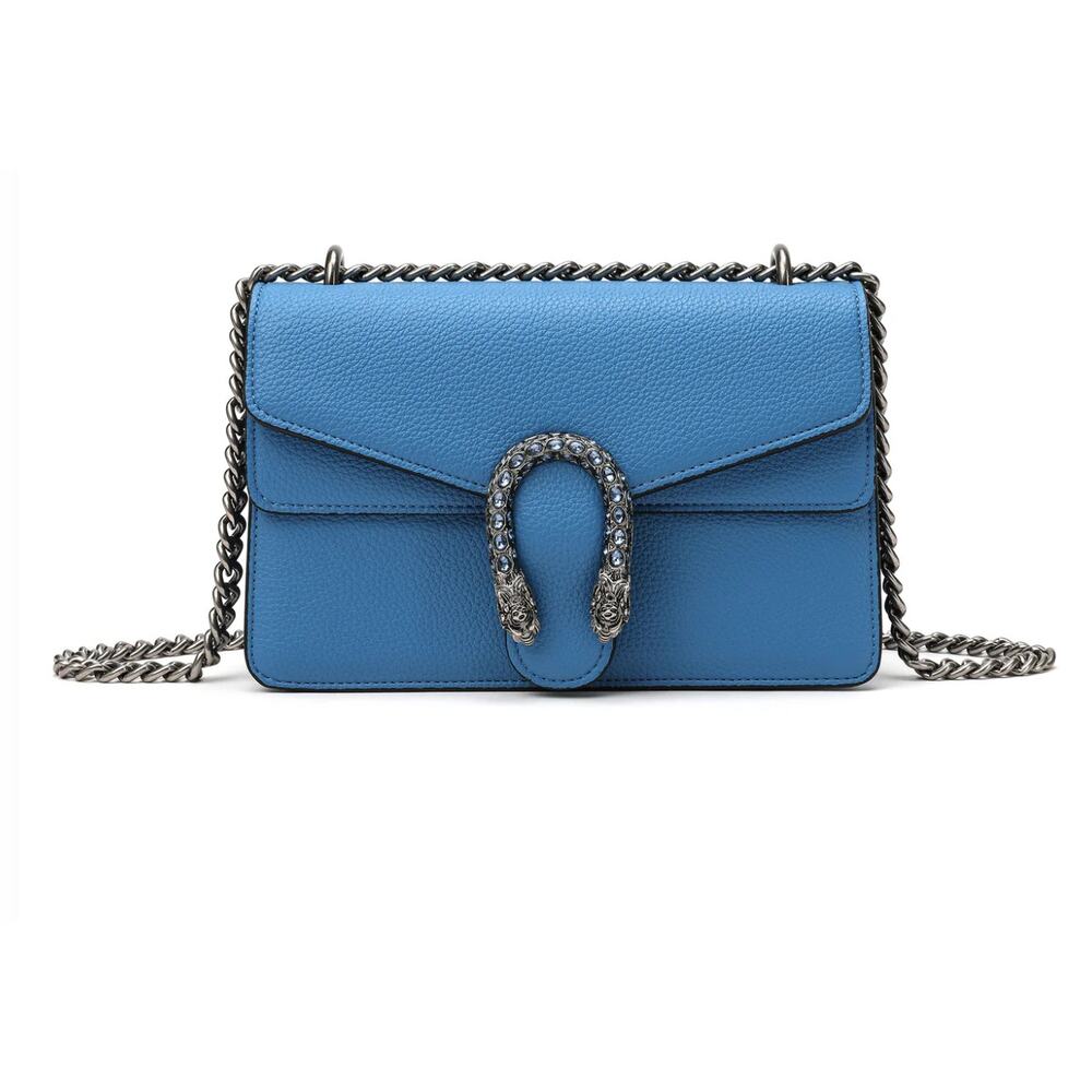 Tiffany & Fred Crystal Dragon Leather Crossbody Bag in Cobalt Blue